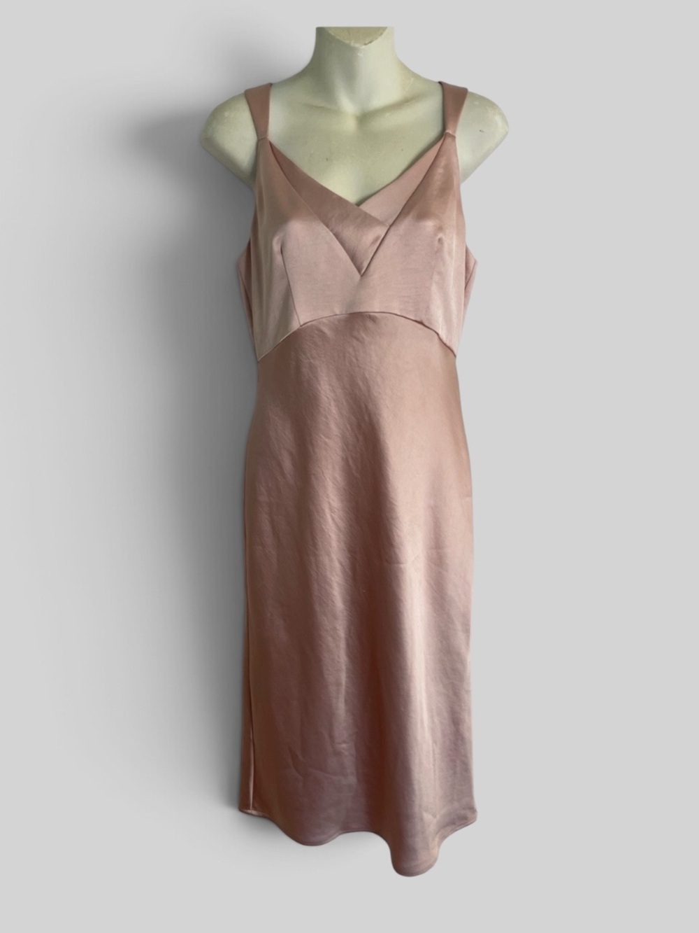 Tommy Hilfiger Blush Pink Satin Slip Dress NEW Size 4 Zippered Back chic